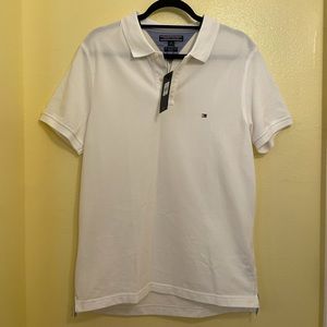 Tommy Hilfiger new men white polo shirt size L